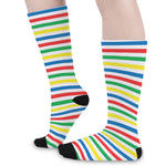 Colorful Striped Pattern Print Long Socks