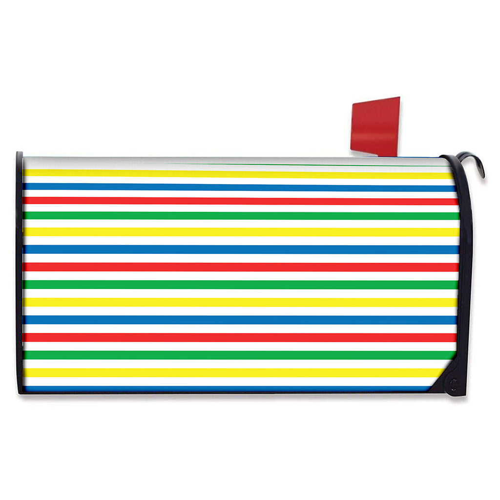 Colorful Striped Pattern Print Mailbox Cover
