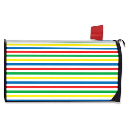Colorful Striped Pattern Print Mailbox Cover