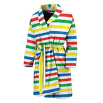 Colorful Striped Pattern Print Men's Bathrobe