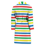 Colorful Striped Pattern Print Men's Bathrobe