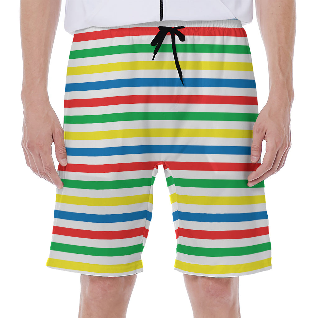 Colorful Striped Pattern Print Men's Beach Shorts