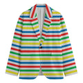 Colorful Striped Pattern Print Men's Blazer