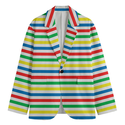 Colorful Striped Pattern Print Men's Blazer