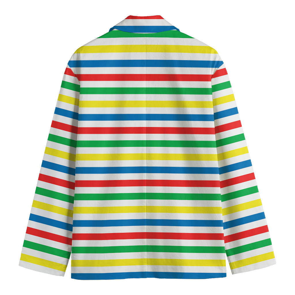 Colorful Striped Pattern Print Men's Blazer