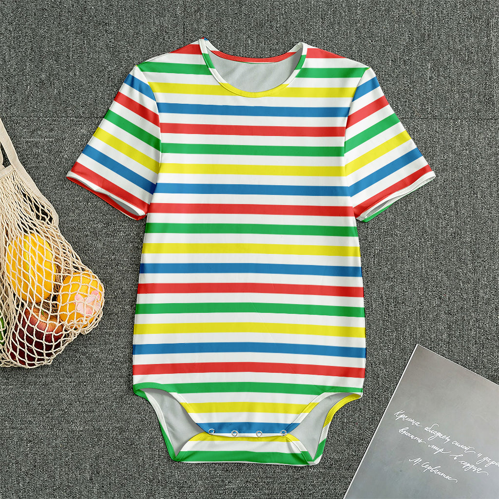 Colorful Striped Pattern Print Men's Bodysuit
