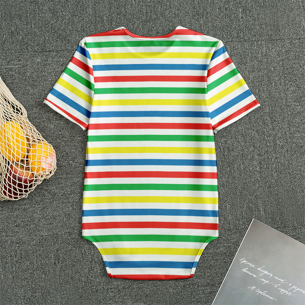 Colorful Striped Pattern Print Men's Bodysuit