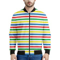 Colorful Striped Pattern Print Men's Bomber Jacket