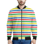 Colorful Striped Pattern Print Men's Bomber Jacket