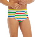 Colorful Striped Pattern Print Men's Briefs