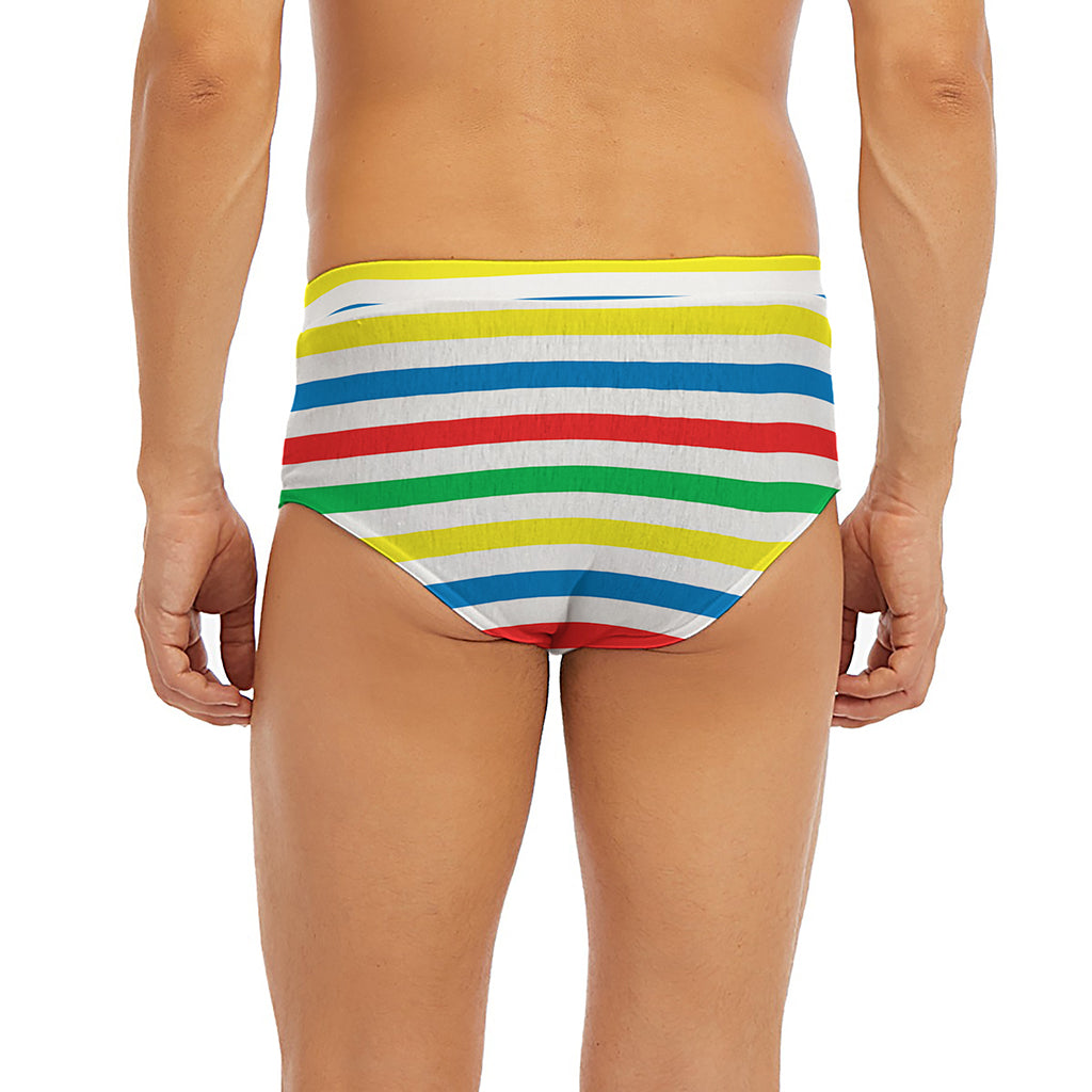 Colorful Striped Pattern Print Men's Briefs