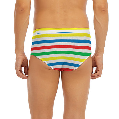 Colorful Striped Pattern Print Men's Briefs