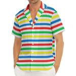 Colorful Striped Pattern Print Men's Deep V-Neck Shirt