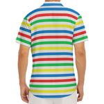 Colorful Striped Pattern Print Men's Deep V-Neck Shirt