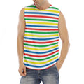 Colorful Striped Pattern Print Men's Fitness Tank Top