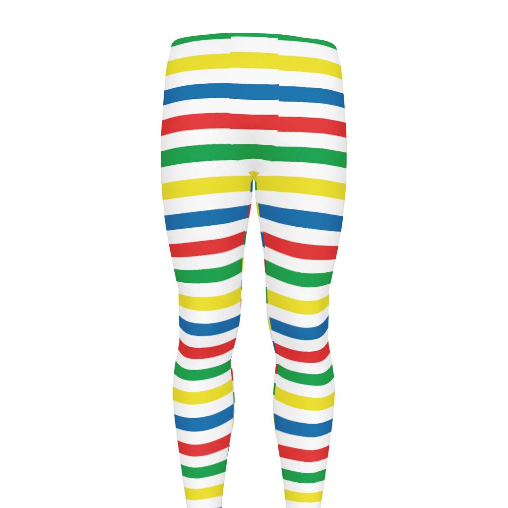 Colorful Striped Pattern Print Men's leggings