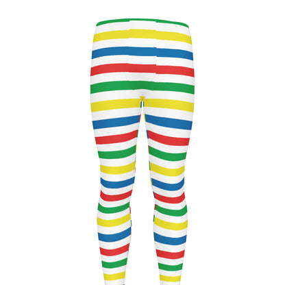 Colorful Striped Pattern Print Men's leggings