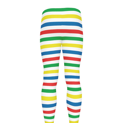 Colorful Striped Pattern Print Men's leggings