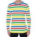 Colorful Striped Pattern Print Men's Long Sleeve T-Shirt