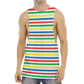Colorful Striped Pattern Print Men's Muscle Tank Top