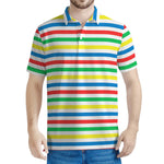 Colorful Striped Pattern Print Men's Polo Shirt