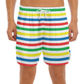 Colorful Striped Pattern Print Men's Split Running Shorts