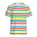 Colorful Striped Pattern Print Men's Athletic T-Shirt