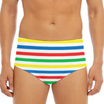 Colorful Striped Pattern Print Men's Triangle Swim Briefs