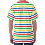 Colorful Striped Pattern Print Men's Velvet T-Shirt