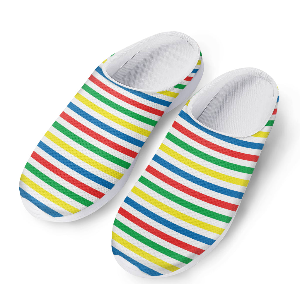 Colorful Striped Pattern Print Mesh Casual Shoes