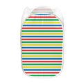 Colorful Striped Pattern Print Mesh Laundry Hamper