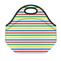 Colorful Striped Pattern Print Neoprene Lunch Bag