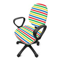 Colorful Striped Pattern Print Office Chair Cover