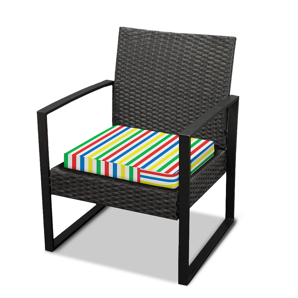 Colorful Striped Pattern Print Outdoor Seat Cushion Cover
