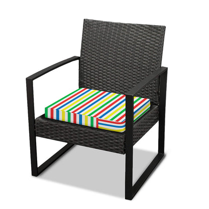 Colorful Striped Pattern Print Outdoor Seat Cushion Cover