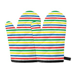 Colorful Striped Pattern Print Oven Mitts