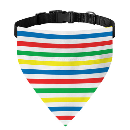 Colorful Striped Pattern Print Over The Collar Dog Bandana