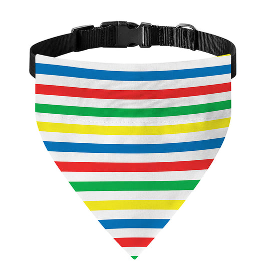 Colorful Striped Pattern Print Over The Collar Dog Bandana