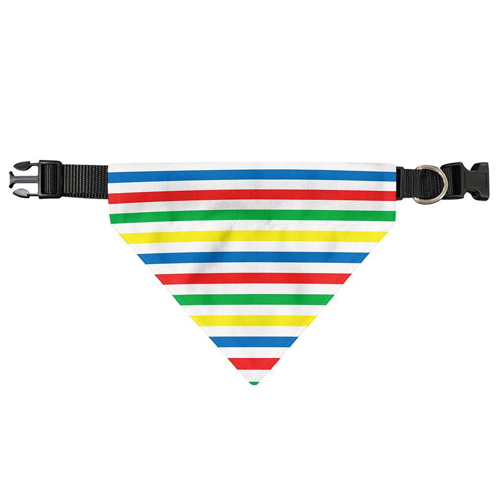 Colorful Striped Pattern Print Over The Collar Dog Bandana