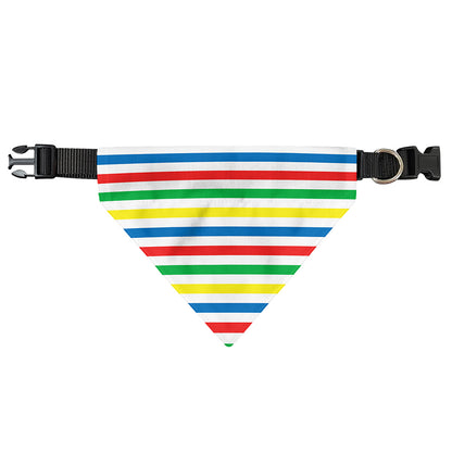 Colorful Striped Pattern Print Over The Collar Dog Bandana