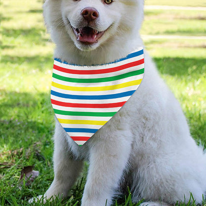 Colorful Striped Pattern Print Over The Collar Dog Bandana