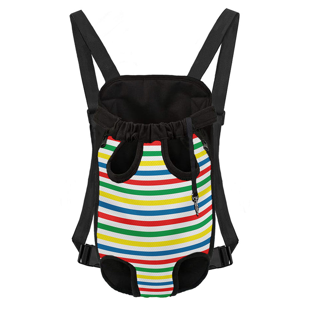 Colorful Striped Pattern Print Pet Carrier Backpack