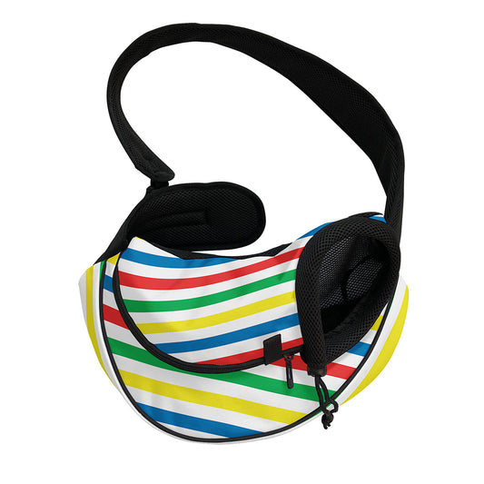 Colorful Striped Pattern Print Pet Sling Carrier