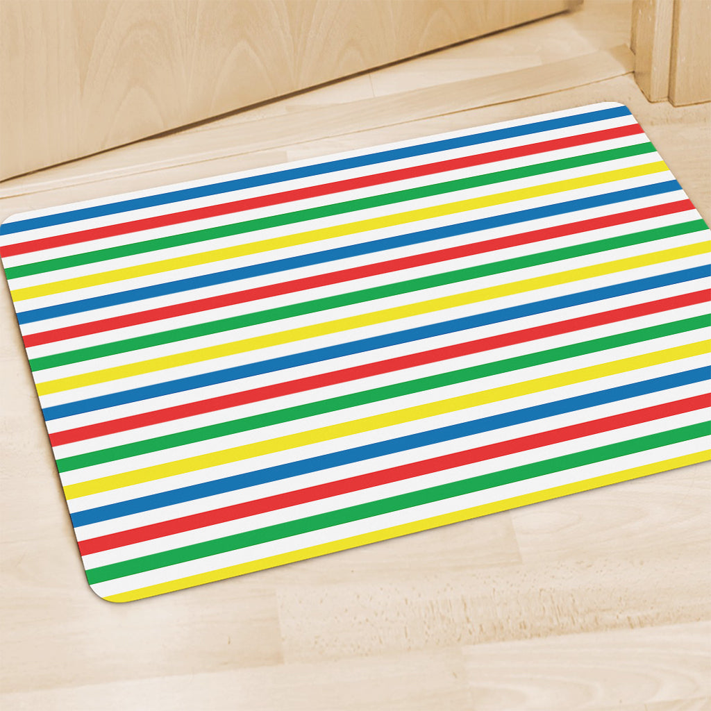 Colorful Striped Pattern Print Polyester Doormat