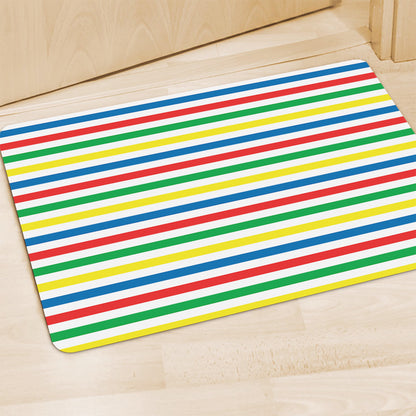 Colorful Striped Pattern Print Polyester Doormat