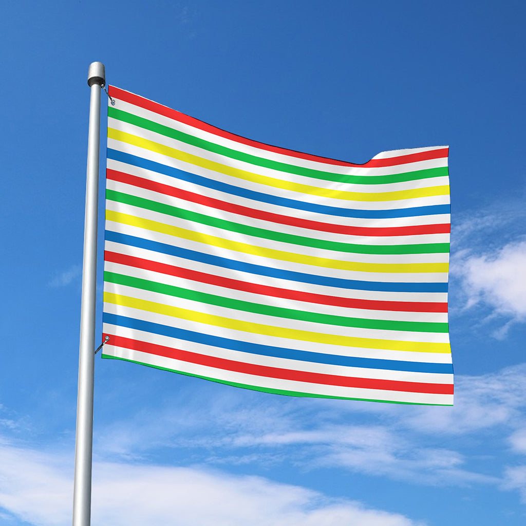 Colorful Striped Pattern Print Polyester Flag