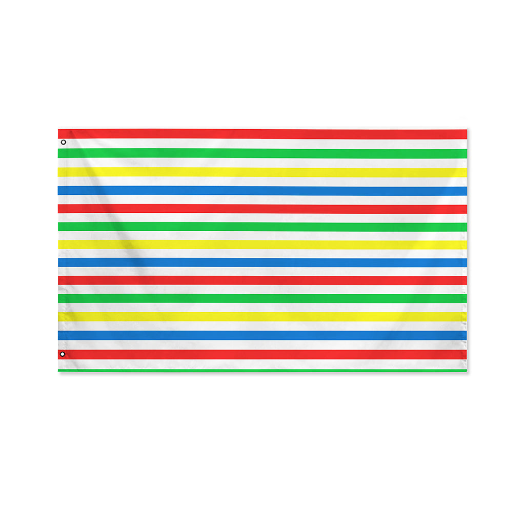 Colorful Striped Pattern Print Polyester Flag