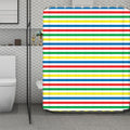 Colorful Striped Pattern Print Polyester Shower Curtain