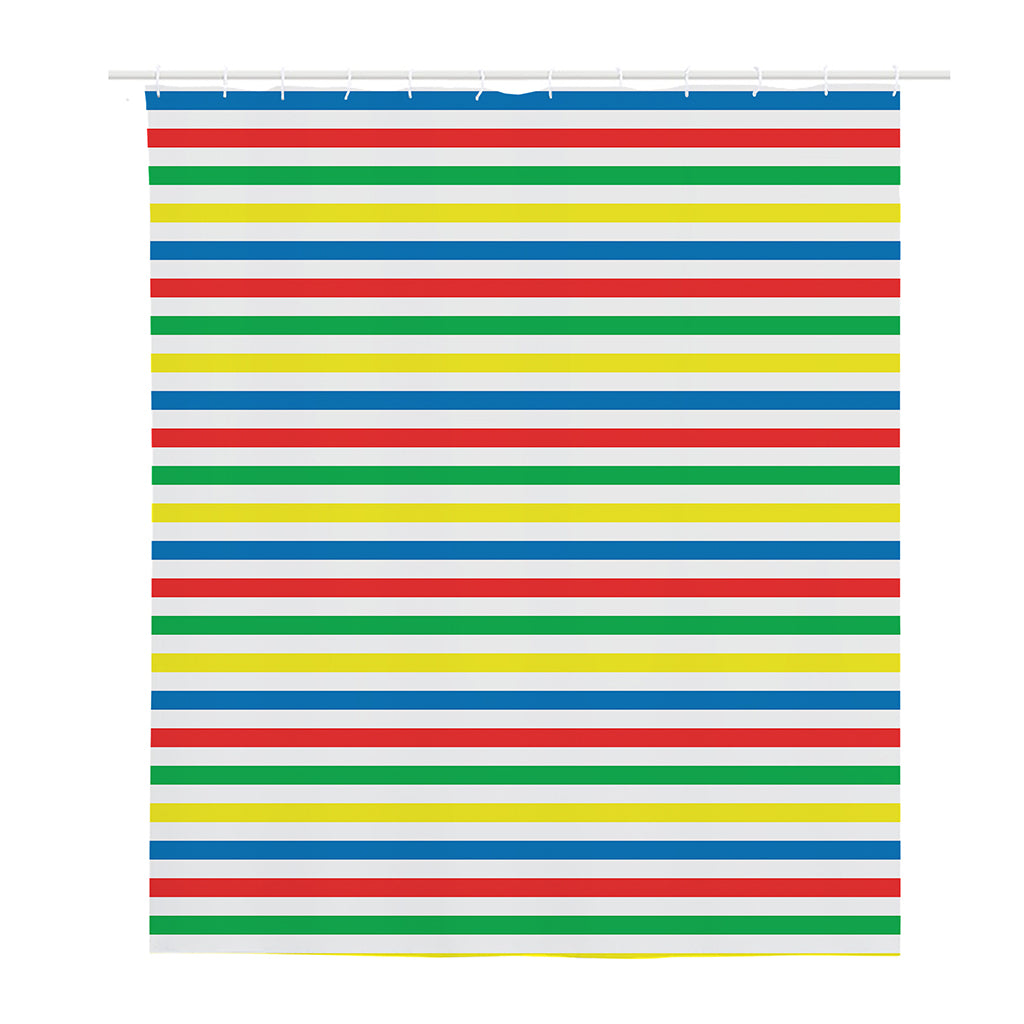 Colorful Striped Pattern Print Polyester Shower Curtain