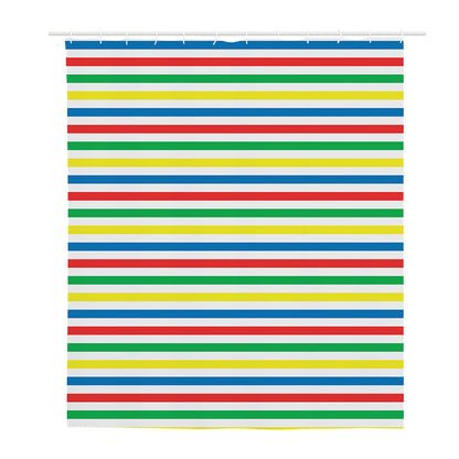 Colorful Striped Pattern Print Polyester Shower Curtain